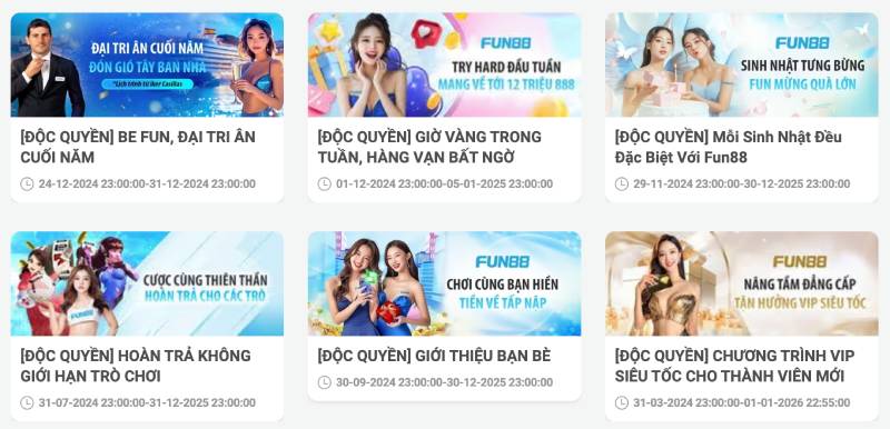 Các Ưu Đãi Độc Quyền Cho Người Chơi Fun88